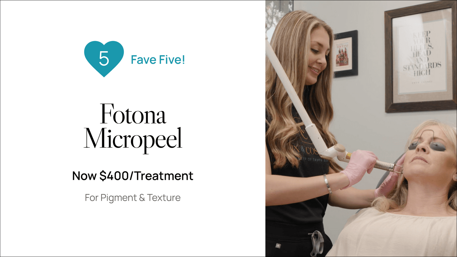 Fotona Micropeel facial treatment promotion.