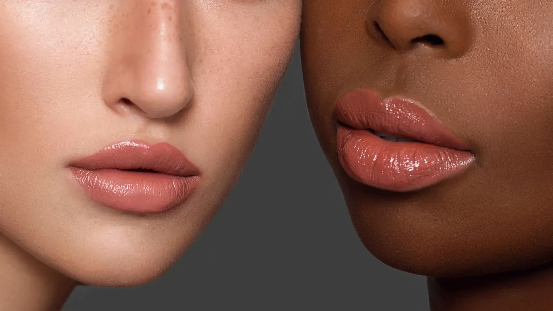 Diverse beauty, close-up of lips and skin tones.